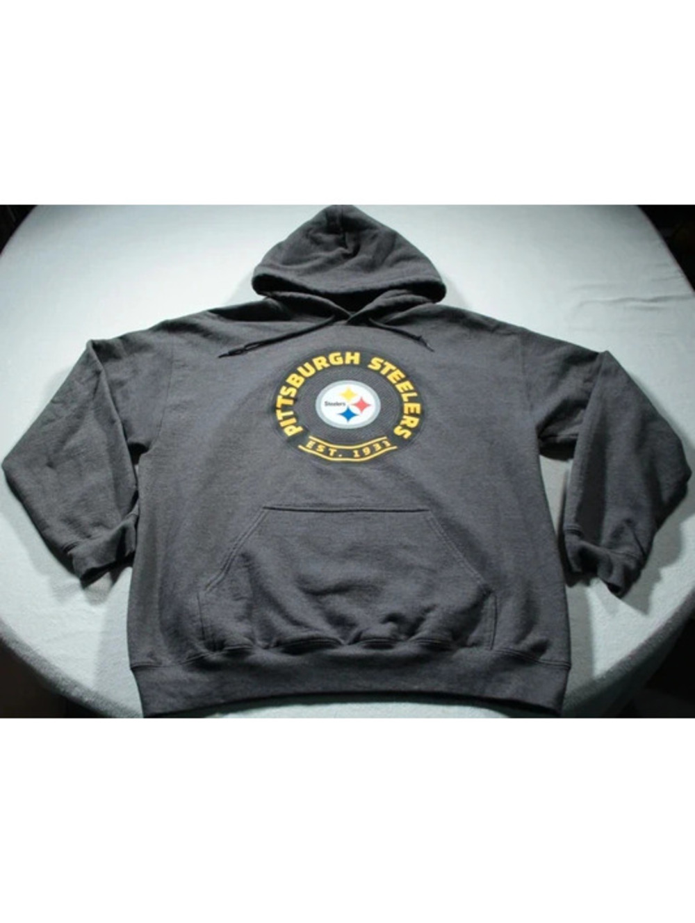 Pittsburgh Steelers Hooded Sweatshirt Hoodie L Gray NFL Football